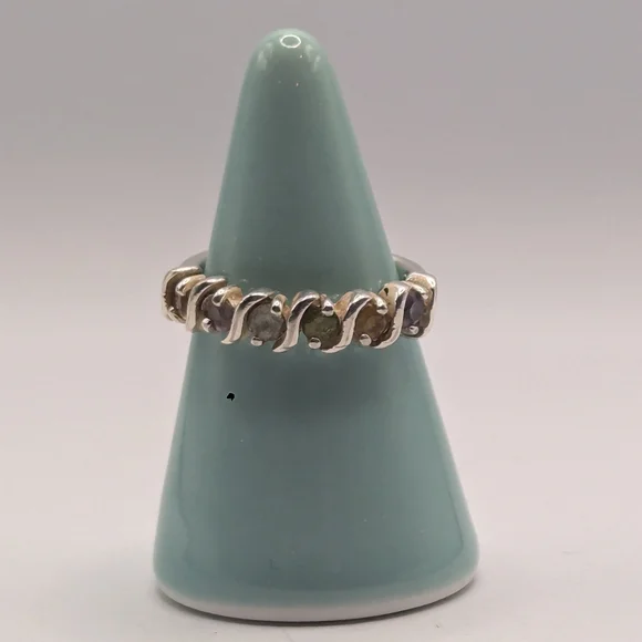 Silver multi stone ring - Picture 4 of 6